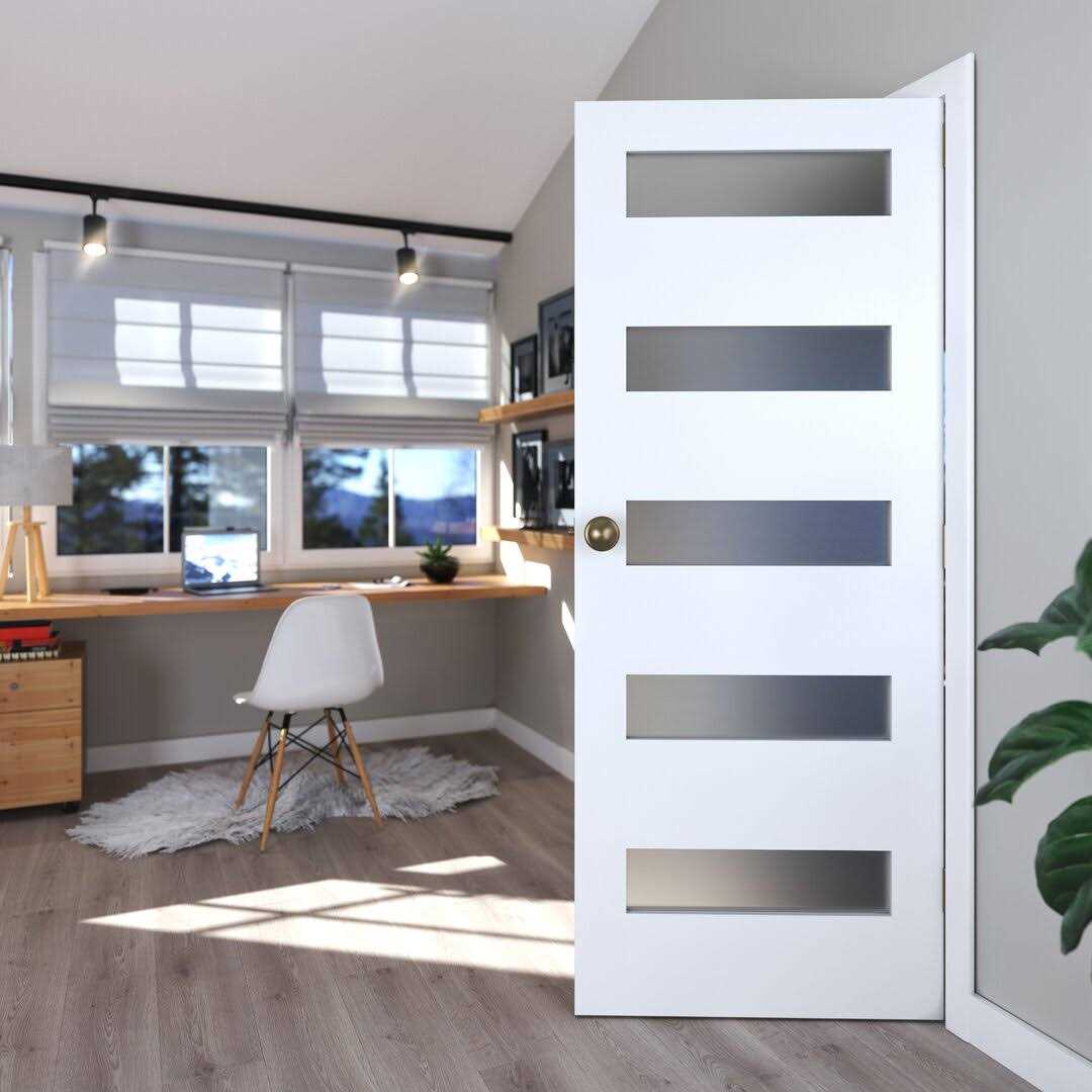 Stile Doors 80 in. 5 Lite Wood Satin Glass - Cheap Fitting