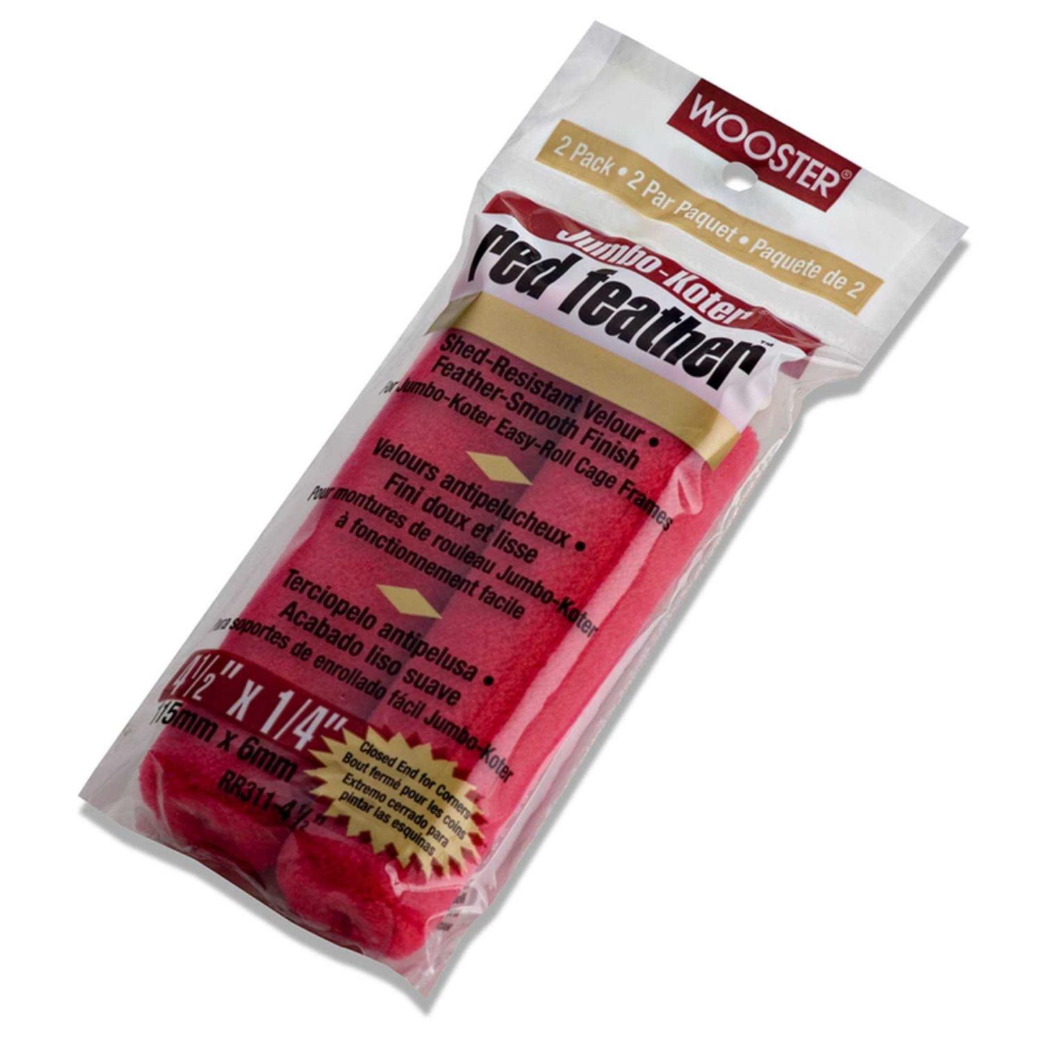 Wooster RR311-4 1/2 Jumbo-Koter Red Feather Roller Cover - Cheap Fitting