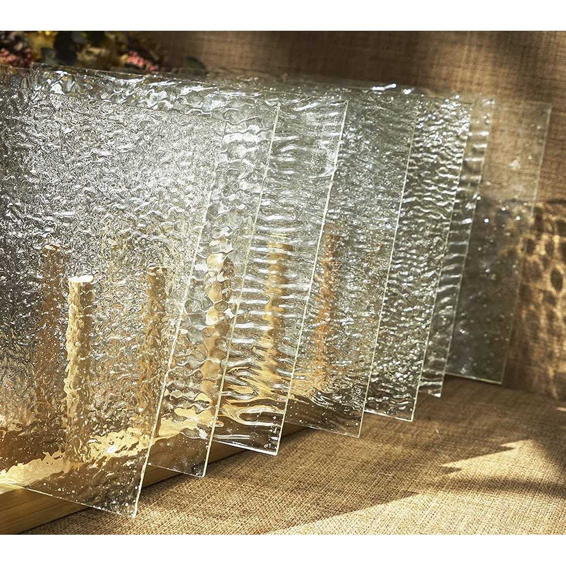 MaxGrain 6×6 inch Clear Textured Stained Glass Sheets - Cheap Fitting