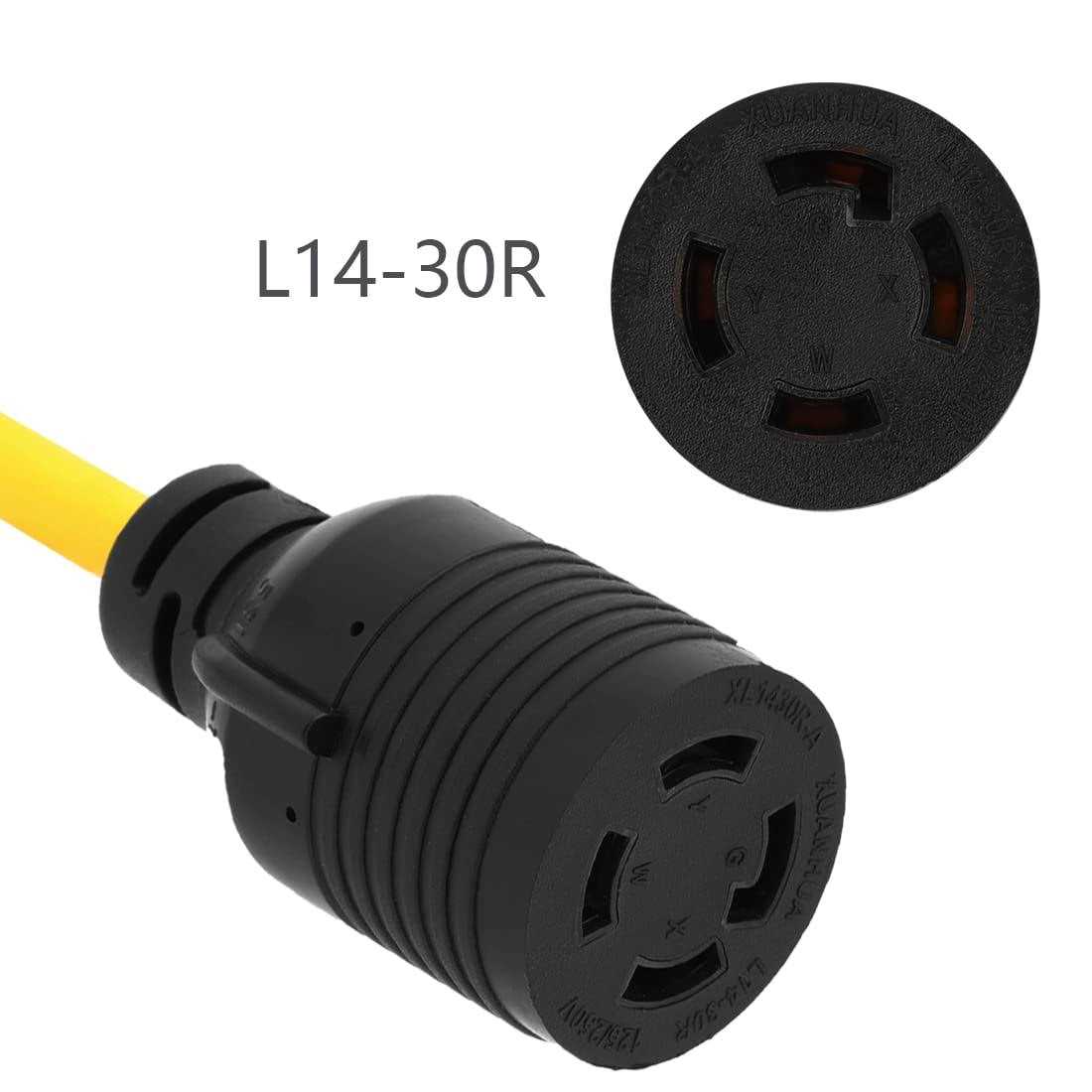 Nema 5-15P male L14-30R Female Power Adapter Cord,Household 15Amp to Generator Lock In 30Amp Adapter Cord,STW 12AWG Length= 28CM - Cheap Fitting