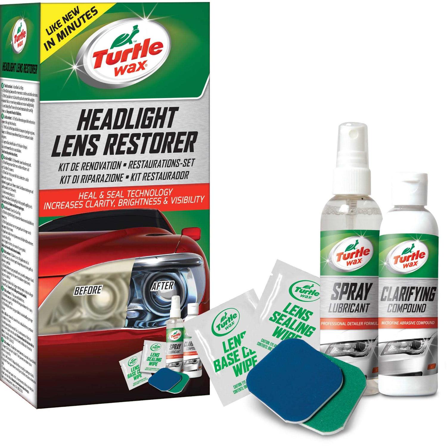 Turtle Wax 51768 Headlight Restorer Kit Headlamp Cleaning Restores Brightness Kit - Cheap Fitting