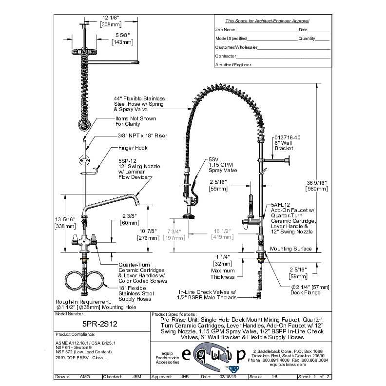 T&S Brass 5PR-2S12 Pre-Rinse Unit - Cheap Fitting