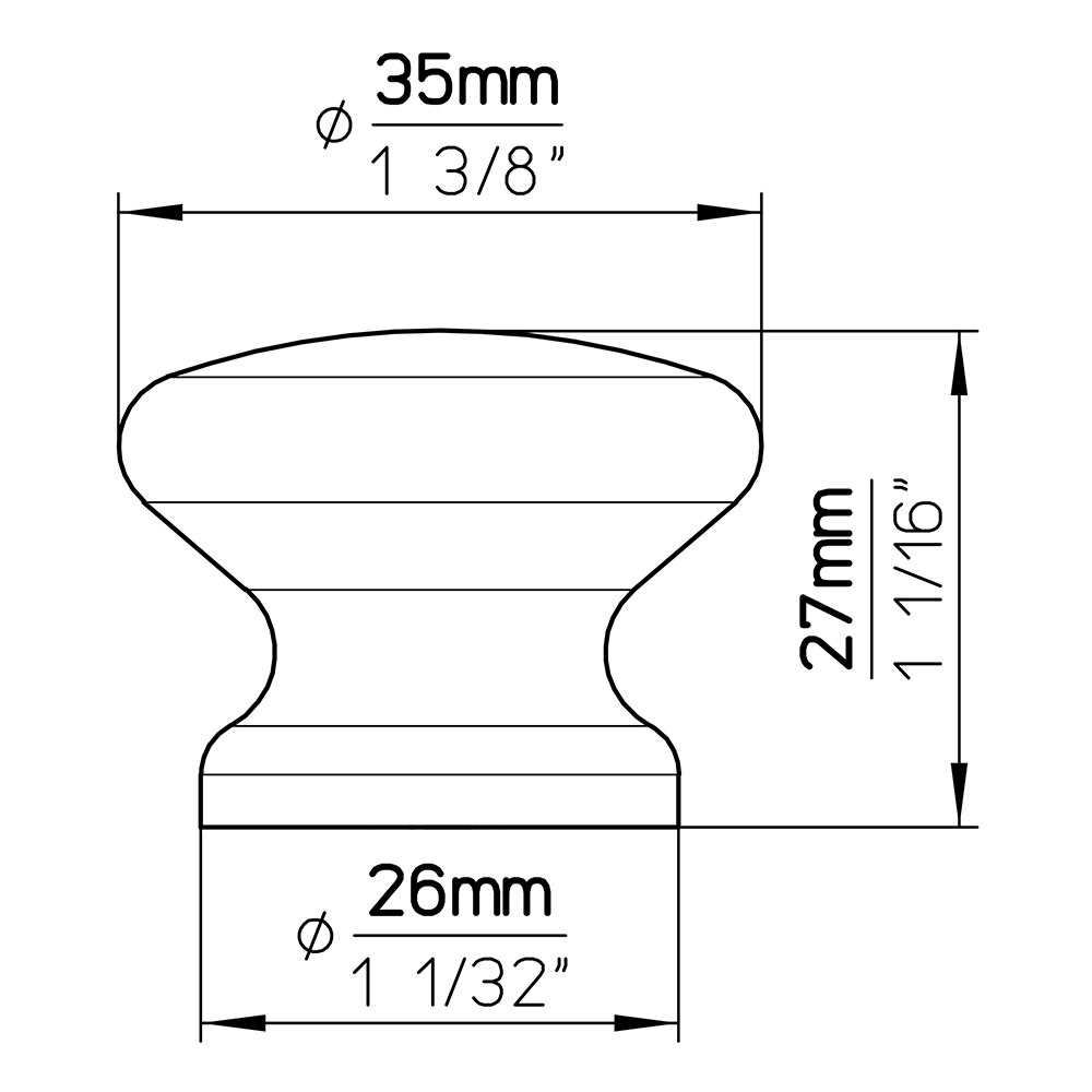 Siro Designs Wood 1 3/8 Knob in Cherry Lacquered S87-35HZ13 - Cheap Fitting