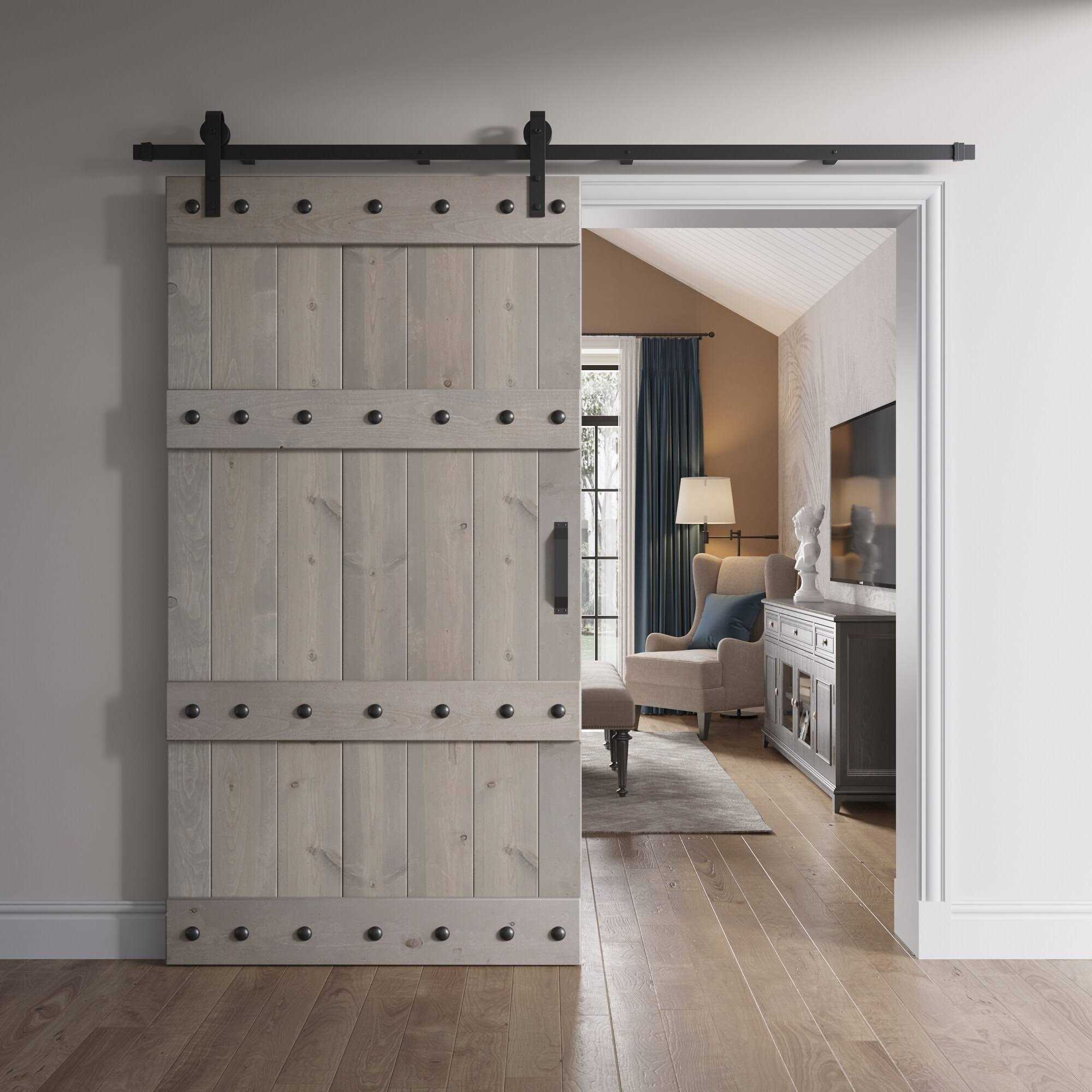 Coast Sequoia Castle Pine Wood Sliding Barn Door with Hardware Kit - Cheap Fitting