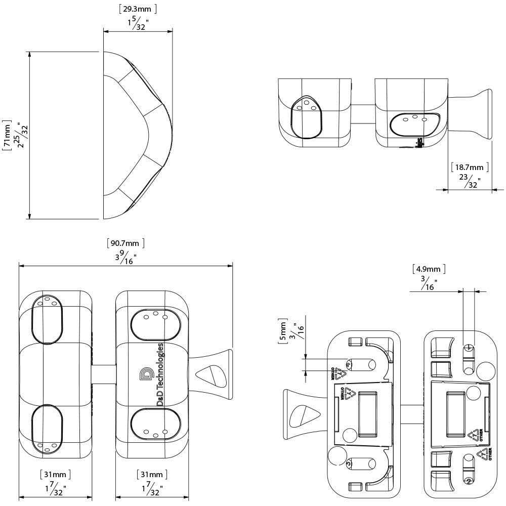 D&D Technologies MLSPS2S MagnaLatch Side Pull General Purpose Magnetic Gate Latch - Cheap Fitting