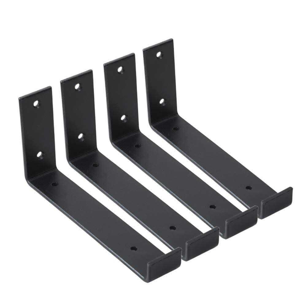 WINKER Shelf Brackets 4pcs Heavy Duty Gold Wall Bracket with Lip for Floating Shelves Rustic Iron Metal Shelf Bracket for Diy Open Shelving - Cheap Fitting