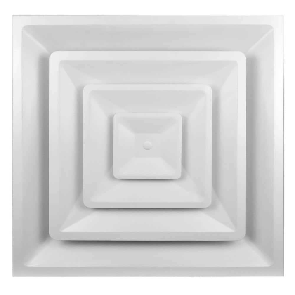 Venti Air 24 in. x 24 in. T-Bar Drop Ceiling Lay-in Supply Diffuser with Round Collar/Neck and R6 Insulation - Cheap Fitting
