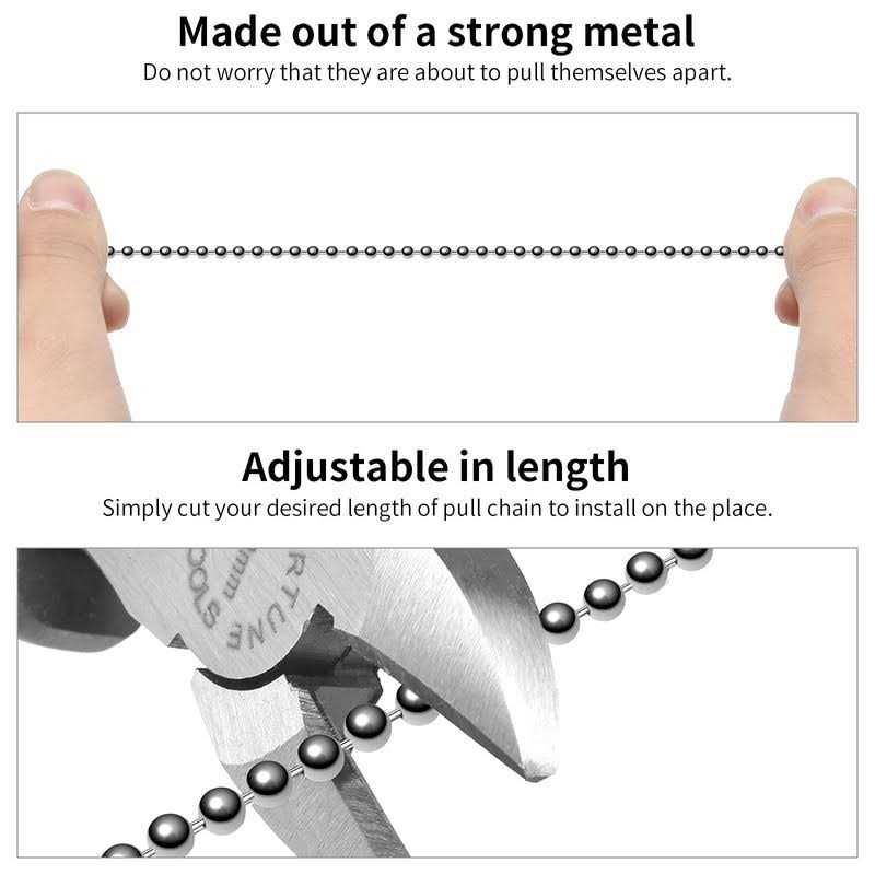 SmoTecQ Ceiling Fan Pull Chain 120 Rust Proof Copper 3mm Beaded Ball Light Pulls Extension Chains with 12 Connectors - Cheap Fitting