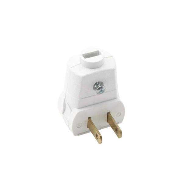 Leviton 15 Amp White Non-Polarized Angle Plug - Cheap Fitting