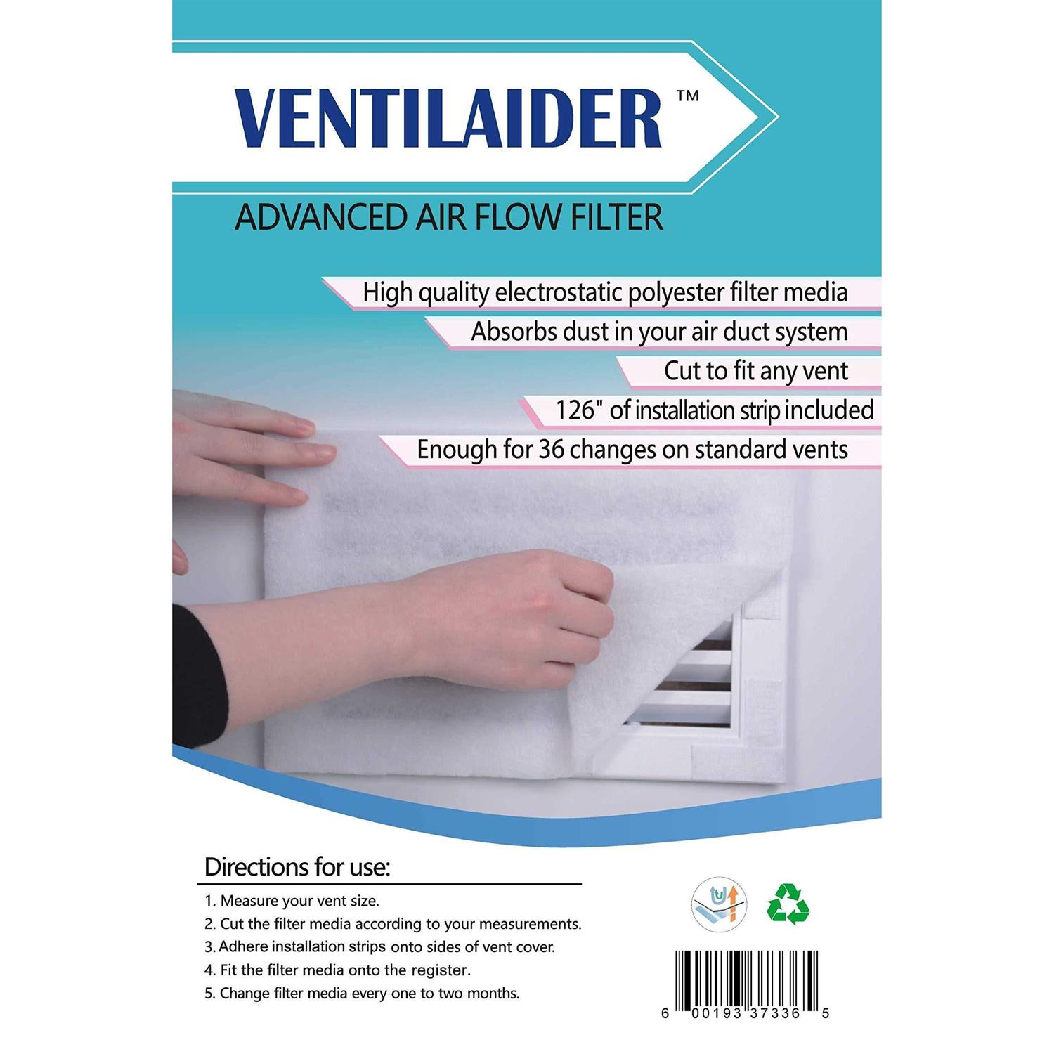Ventilaider Vent Filter Set 20 x 84 Electrostatic Media + 126 of Tape - Cheap Fitting