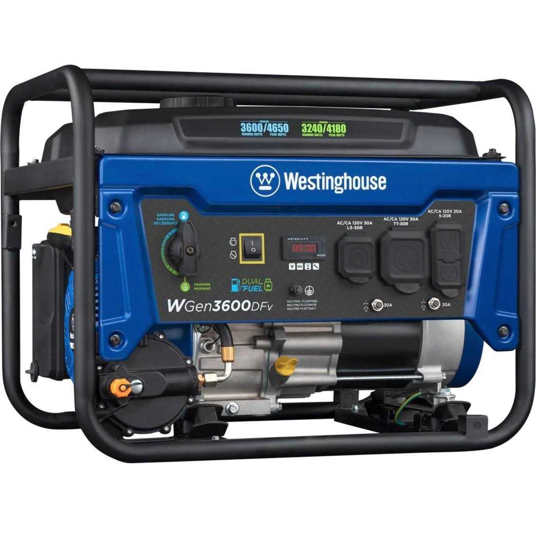 Westinghouse WGen3600DFcv 3600 Watt Dual Fuel Portable Generator - Cheap Fitting