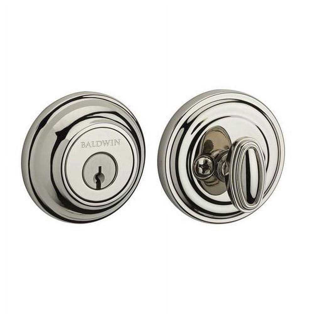 Traditional Round Single Cylinder Deadbolt with Smartkey Baldwin SCTRD003S - Cheap Fitting