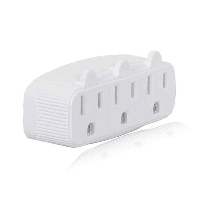Maxxima 3 Outlet Grounded Wall Plug Adapter - Cheap Fitting