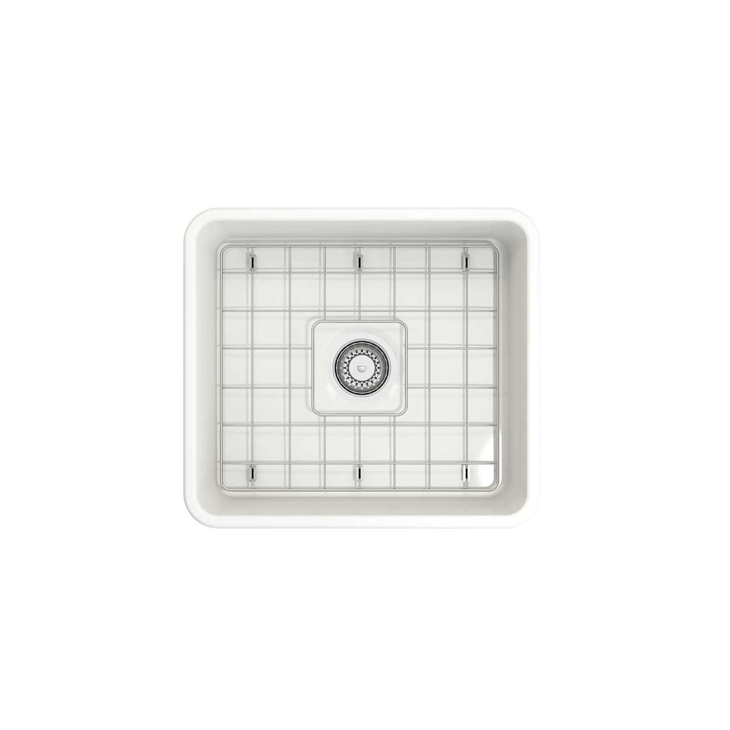 BOCCHI Classico Farmhouse Apron Front Fireclay Single Bowl Kitchen Sink with Protective Bottom Grid and Strainer - Cheap Fitting