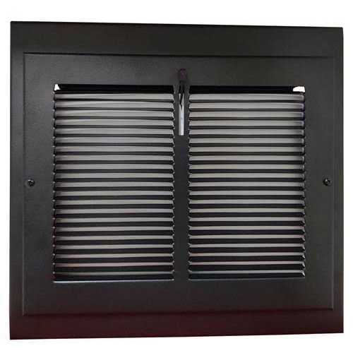 13 x 12 Vintage Black Gravity Baseboard Register - Cheap Fitting
