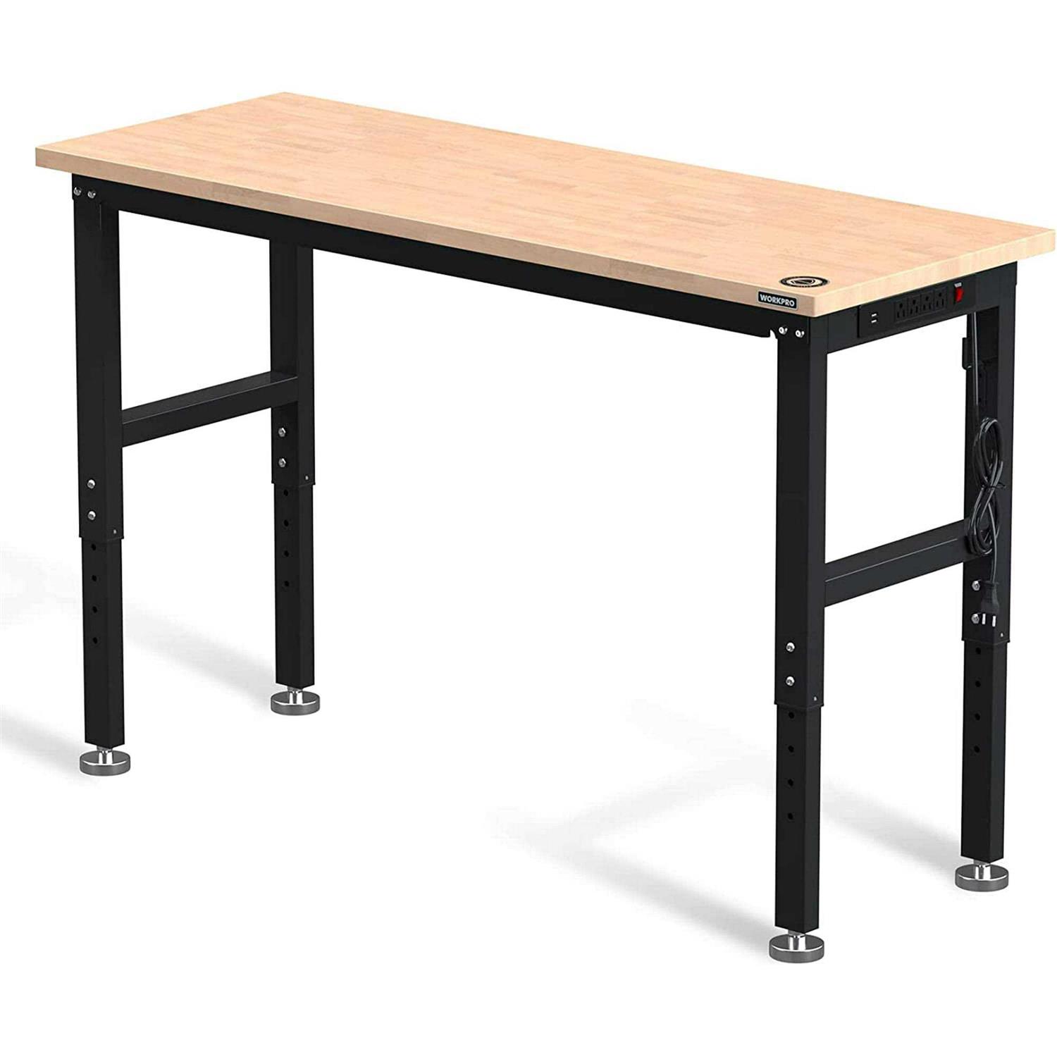WORKPRO Adjustable Workbench Rubber Wood Top Heavy-Duty Workstation - Cheap Fitting