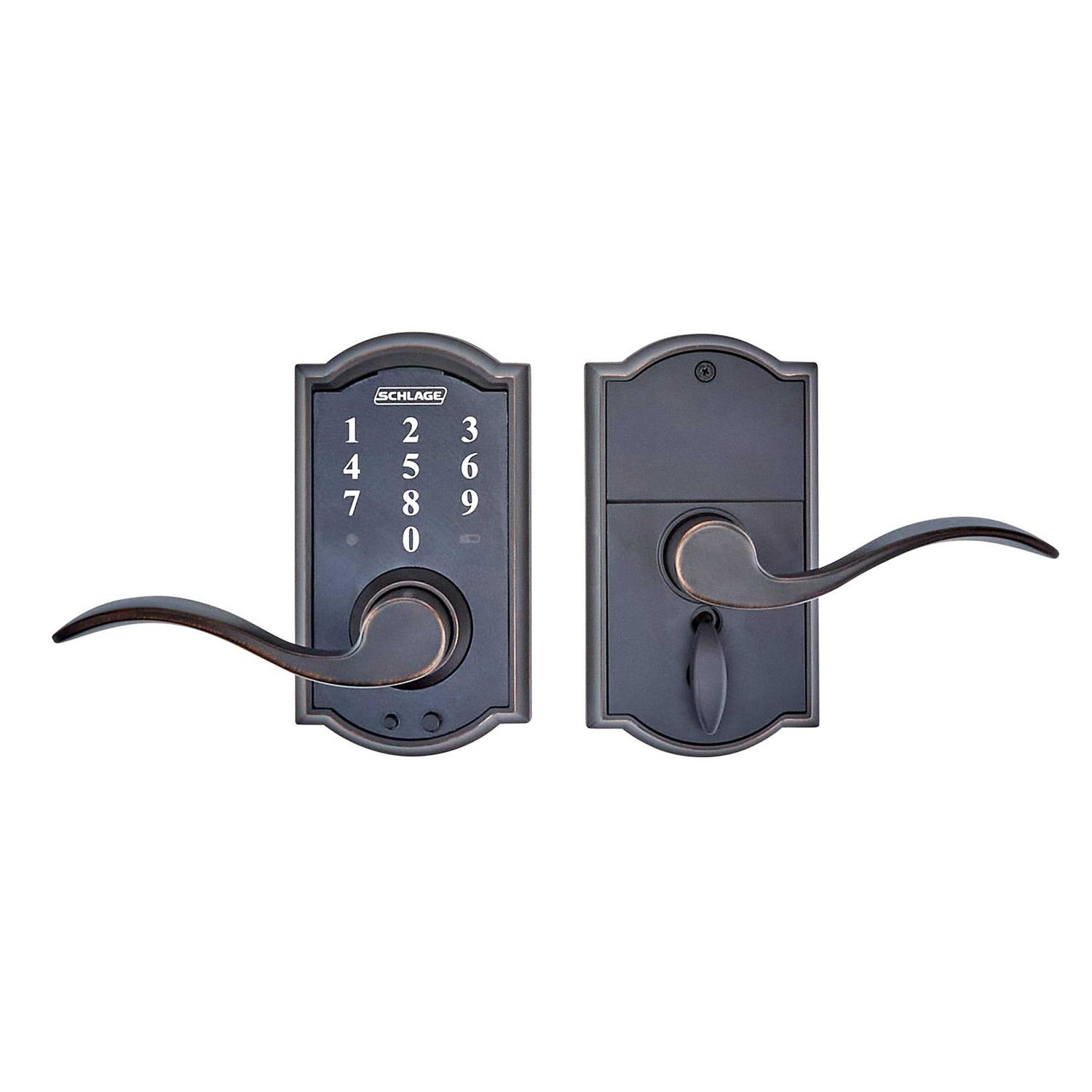 Schlage Lock Lever Entry Touch Aged Bronze - Cheap Fitting