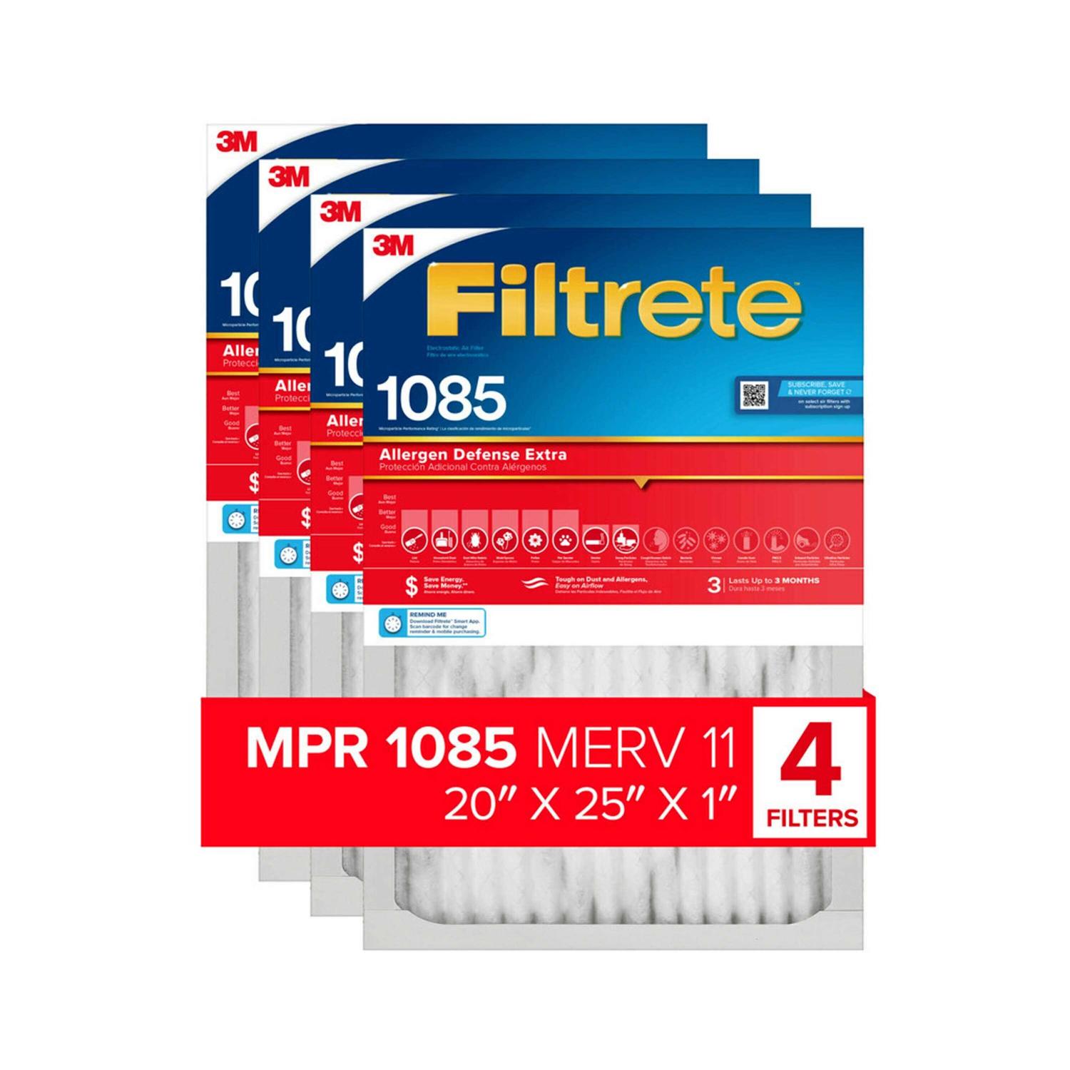 Filtrete 30-in L x 1-in MERV 11 1085 MPR Allergen Defense Extra Electrostatic Pleated Air Filter - Cheap Fitting