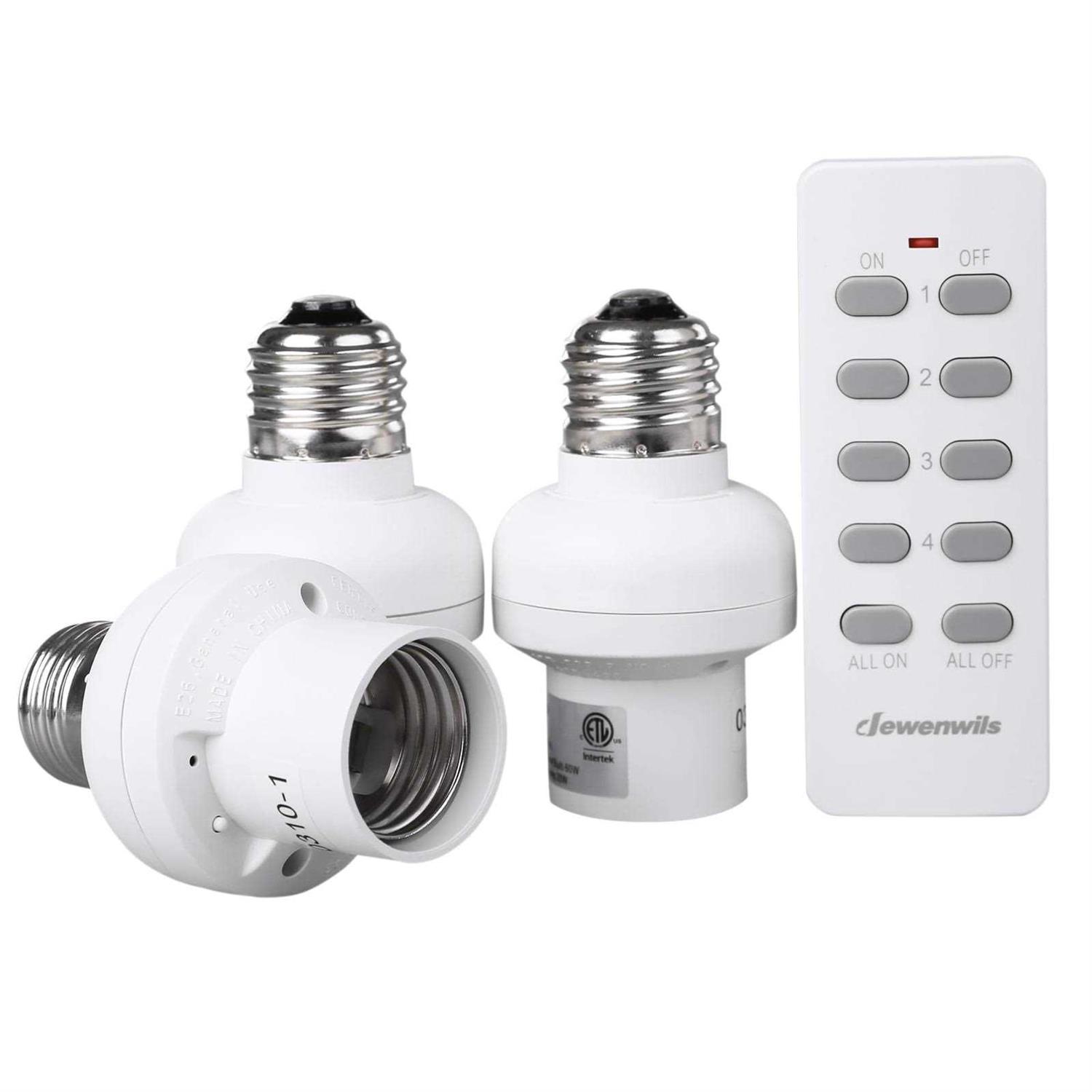 Dewenwils Remote Control Light Bulb Socket Wireless Light Socket Switch Kit - Cheap Fitting