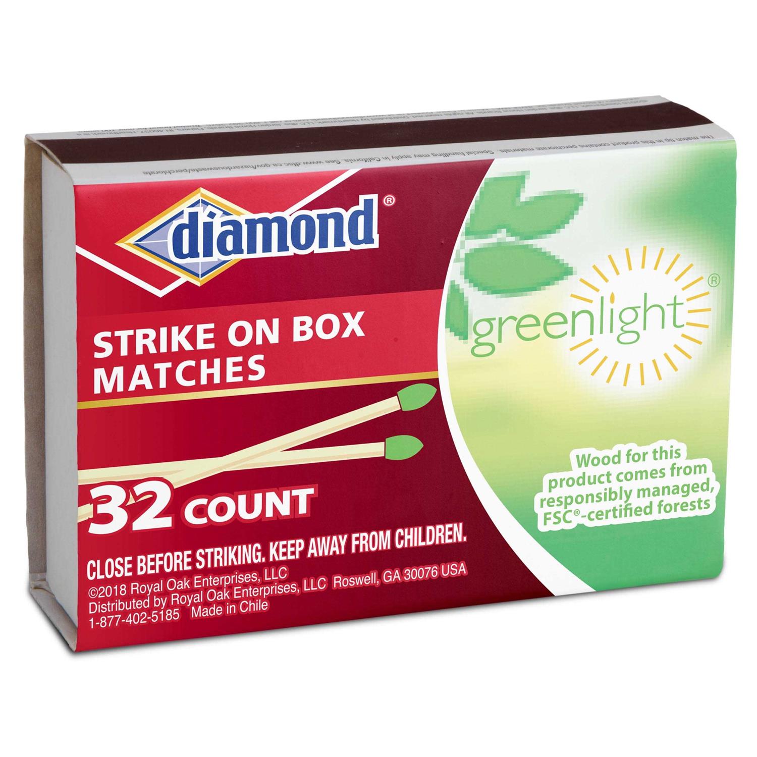 Diamond Greenlight Strike On Box Matches - Cheap Fitting