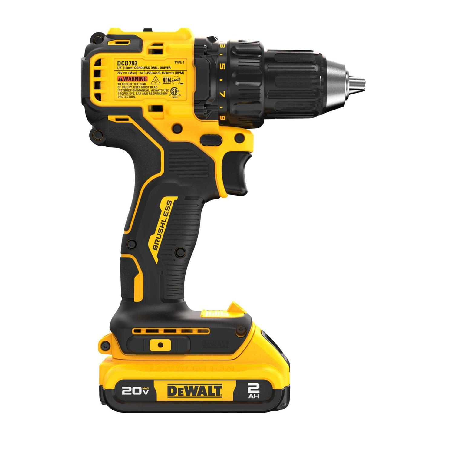 DEWALT DCD793D1 20V MAX Brushless Cordless 1/2 in. Drill/Driver Kit - Cheap Fitting
