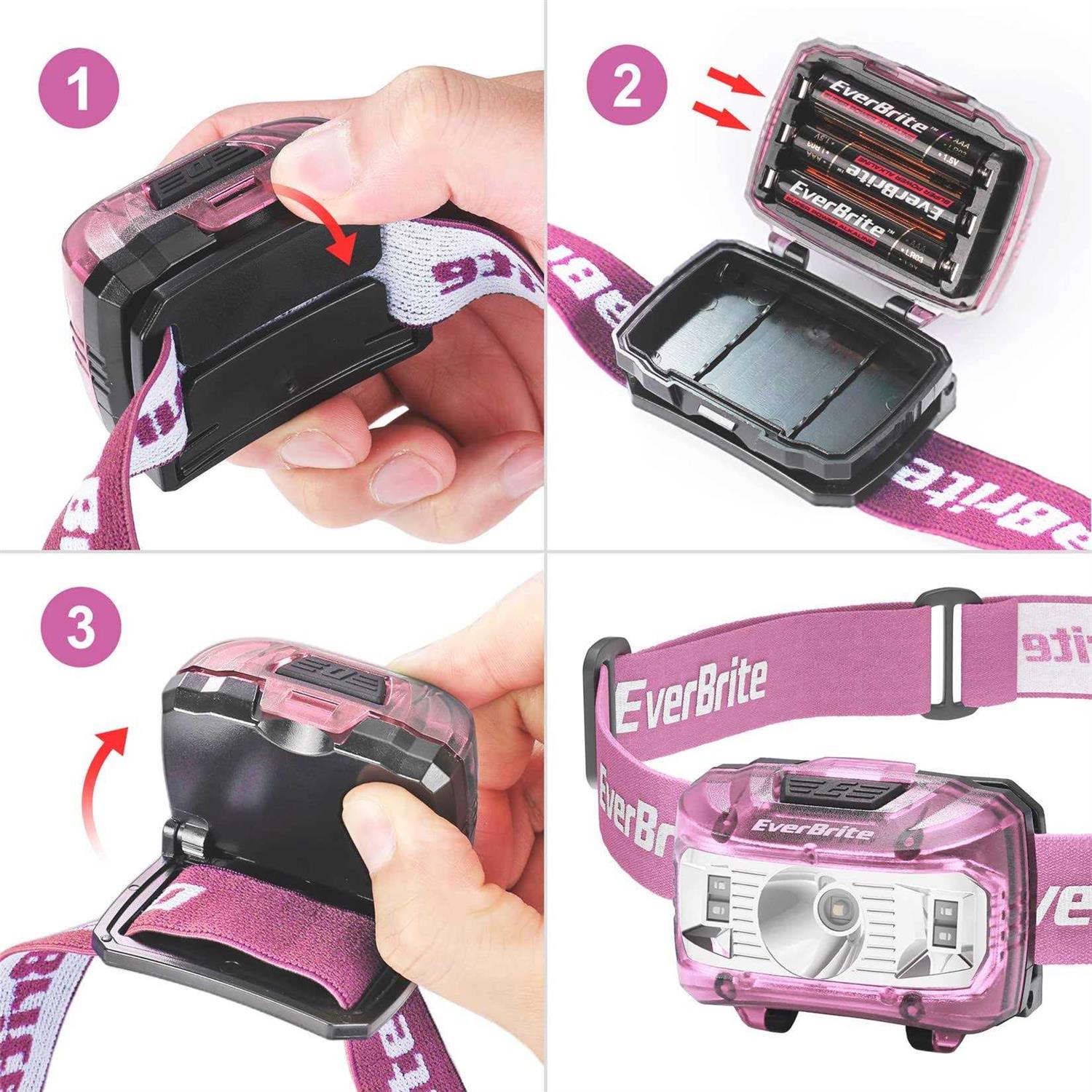 EverBrite Headlamp, 2 Pack Kids Headlamp with Red Light and Memory Function, Head Lamp for Adults and Kids with 5 Modes - Cheap Fitting