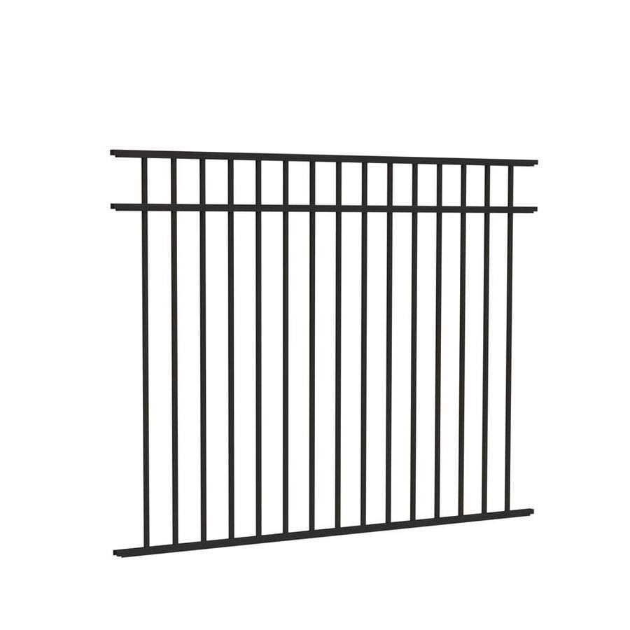 Freedom New Haven 4-1/2-ft H x 6-ft W Black Aluminum Spaced Picket Flat-top Decorative Fence Panel 73017766 - Cheap Fitting