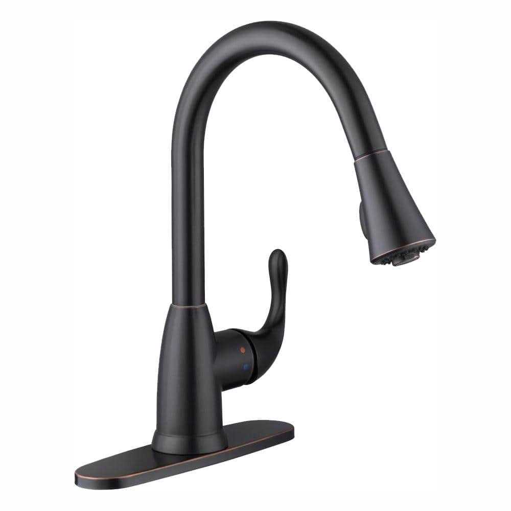 Glacier Bay Market Single-Handle Pull-Down Kitchen Faucet with TurboSpray and FastMount in Matte Black 1002 846 208 - Cheap Fitting