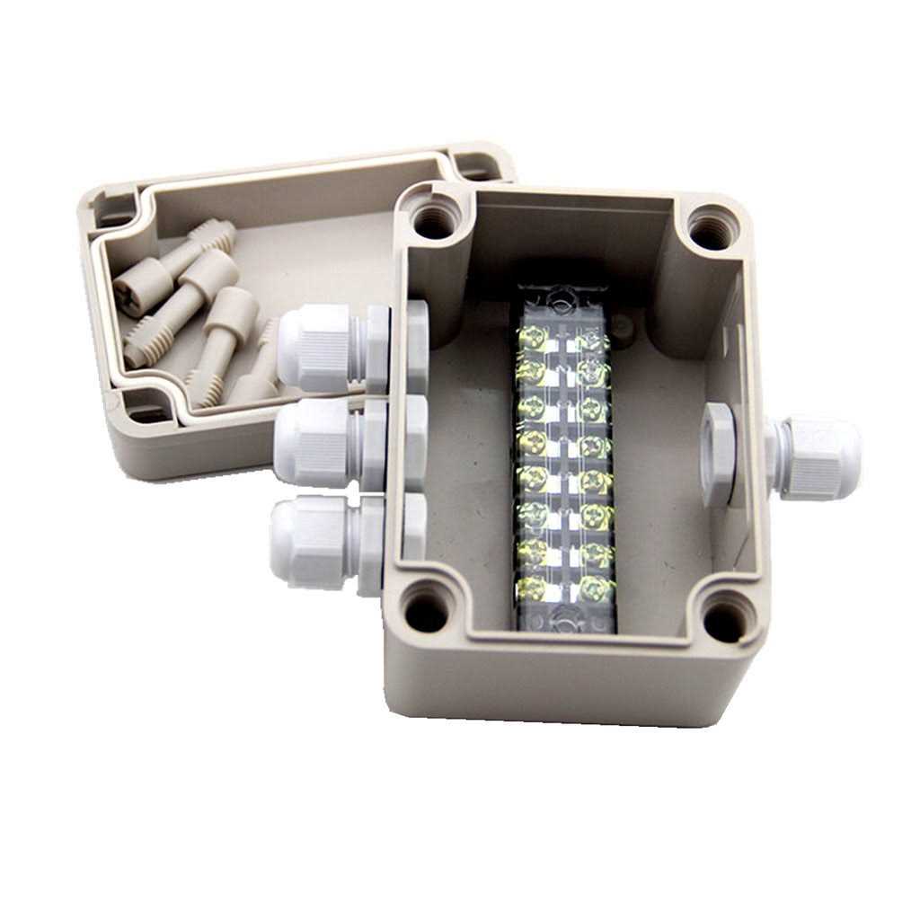 SamIdea 4.3x 3.1 x 2.8 ABS IP66 Waterproof Universal Electrical Project Enclosure Junction Box with 8P 15A Barrier Terminals,1IN/3 Out Cable - Cheap Fitting