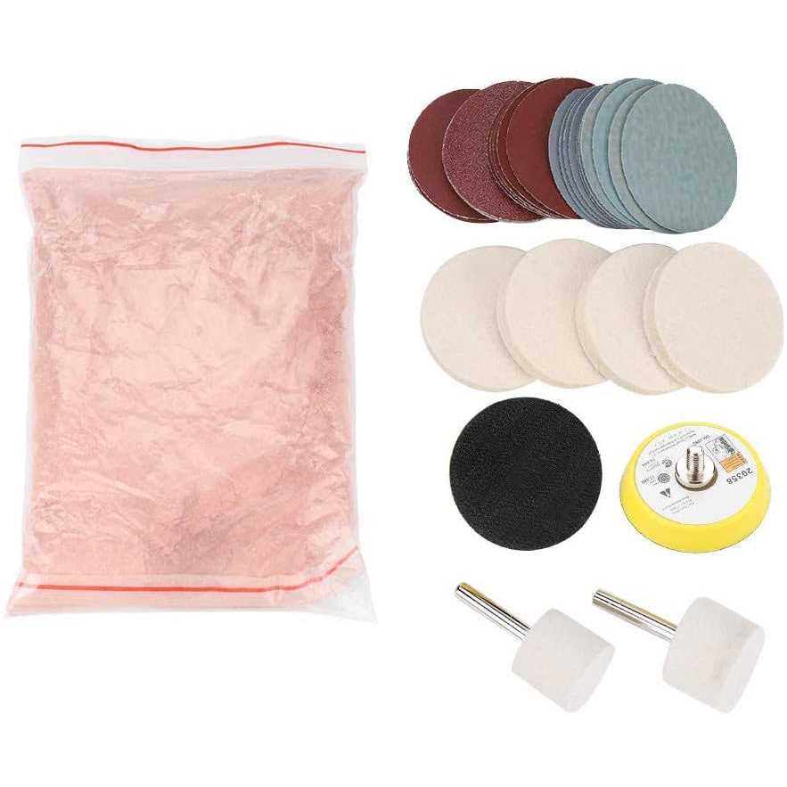 Glass Polishing Kit Glass Scratch Removal Kit Cerium Oxide Polishing Powder Felt Polishing Wheel Polishing Disc Pad with Drill Adapter Glass Abrasi - Cheap Fitting