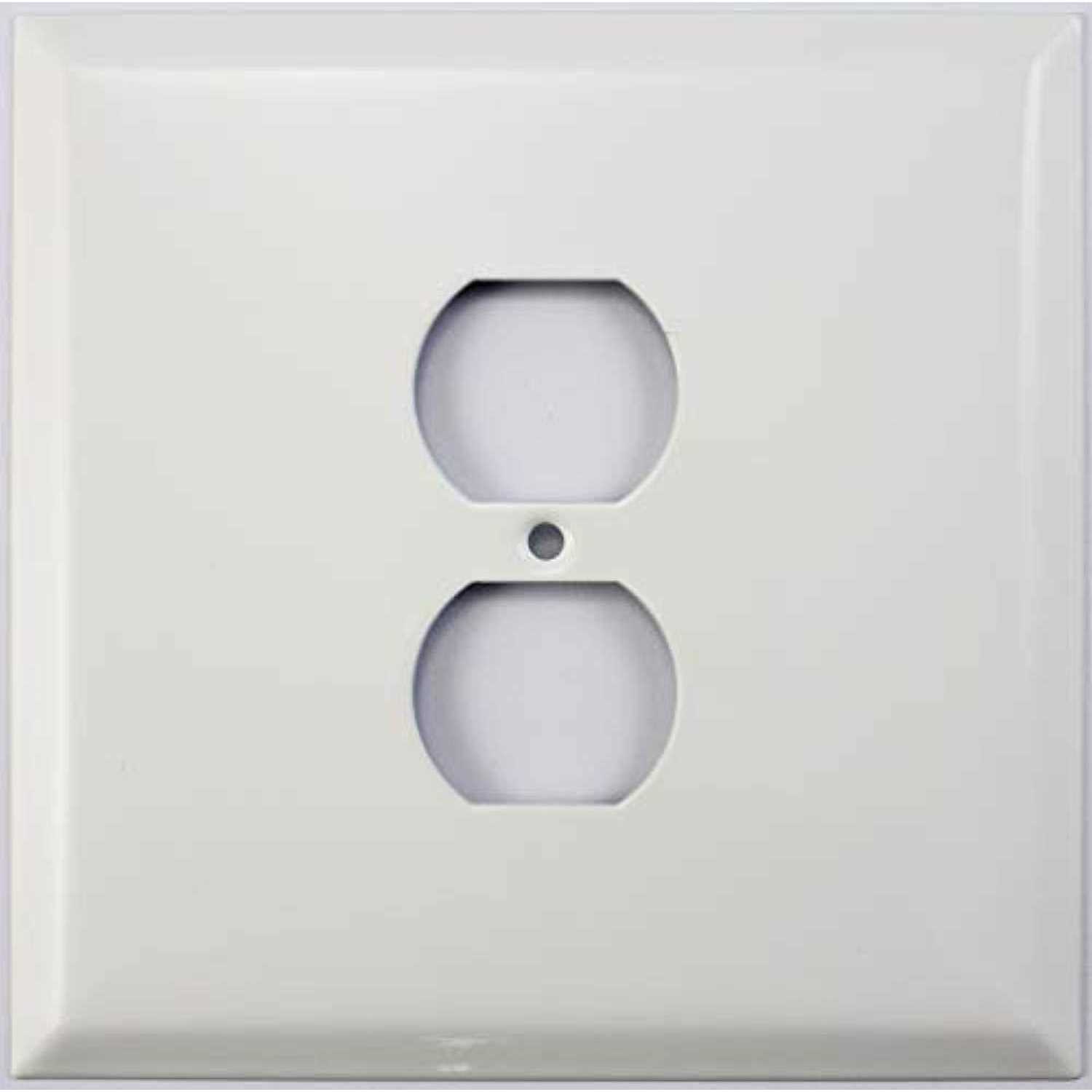Over Sized Jumbo Smooth White 2 Gang Wall Plate - Cheap Fitting