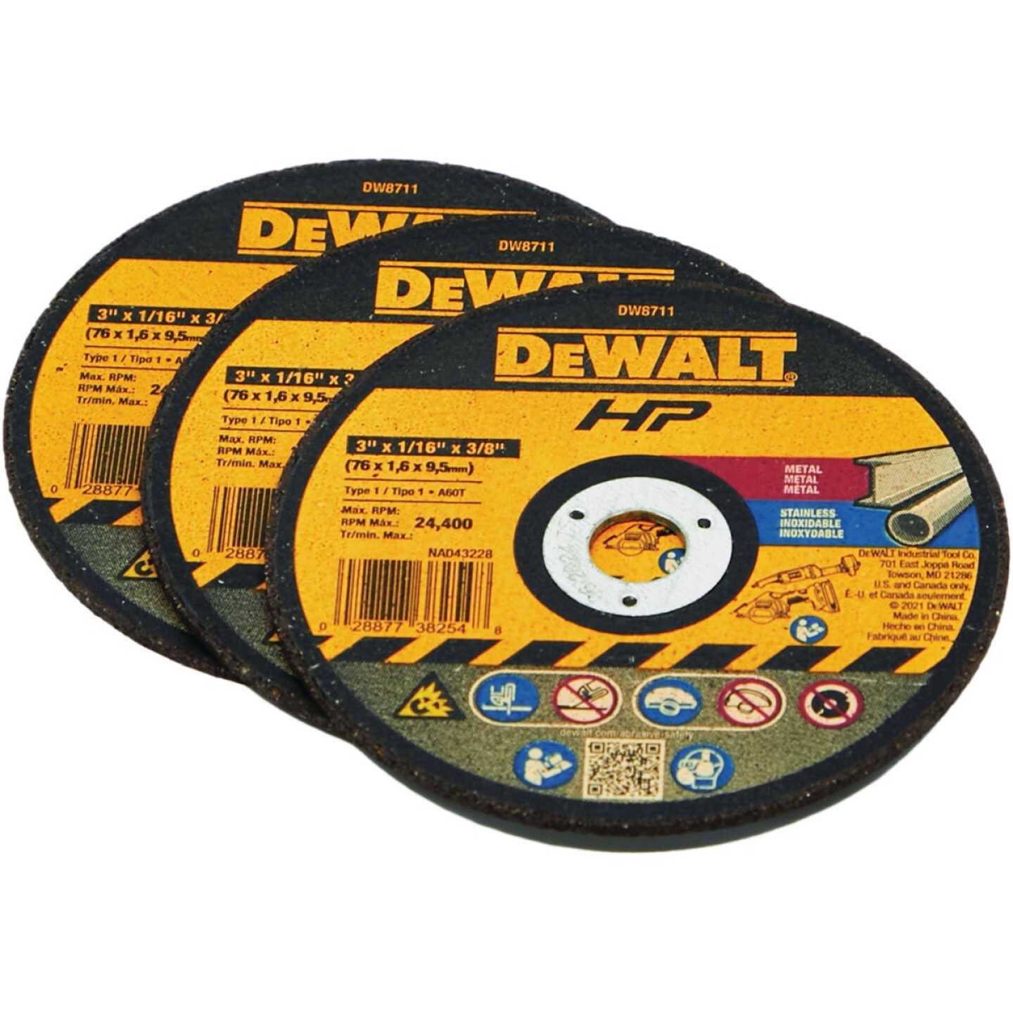 DEWALT 3 in. Bonded Cutting Wheel DW8711P3 - Cheap Fitting
