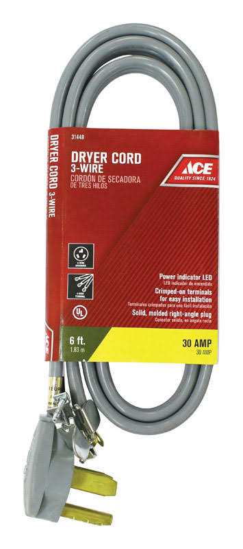 Ace 10/3 SRDT 6 ft. L Dryer Cord 3 Wire - Cheap Fitting