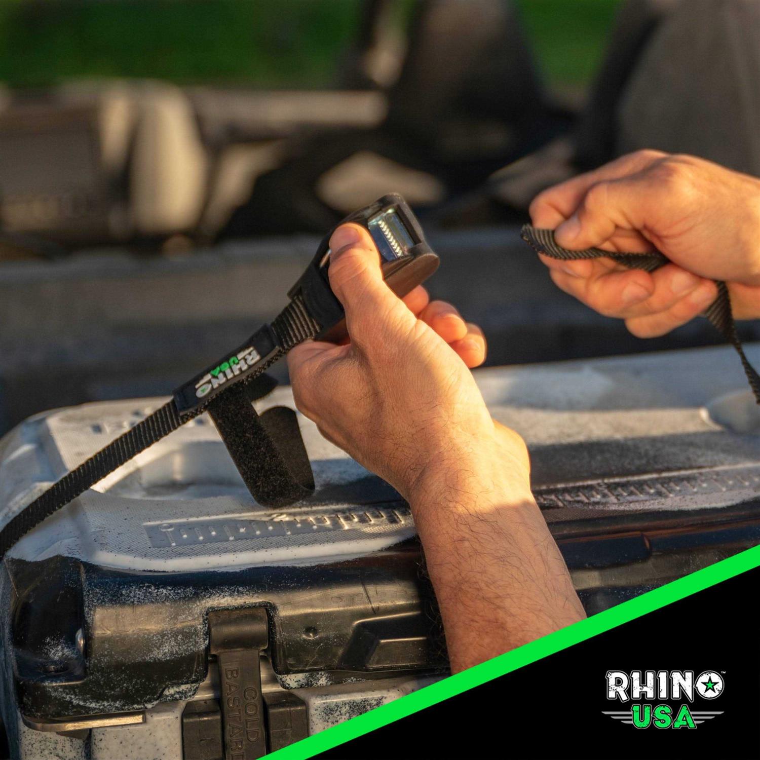 Rhino USA 1 inch x 12′ Lashing Tie-Down Straps, Black - Cheap Fitting