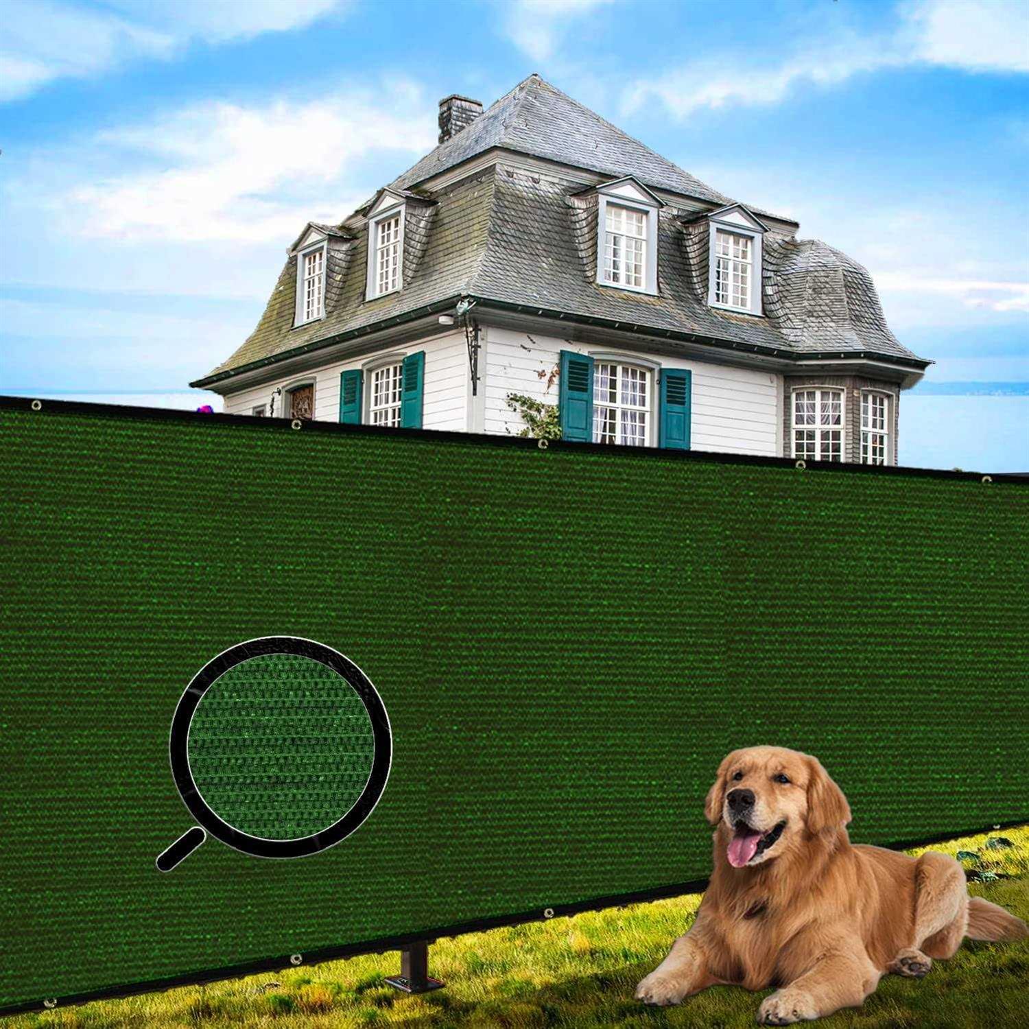 Shade&Beyond Shadebeyond Privacy Screen Fence 4X50 Screen Fence Green Heavy Duty 150 Gsm Fencing Mesh Shade Net Cover For Wall Garden Yard B - Cheap Fitting