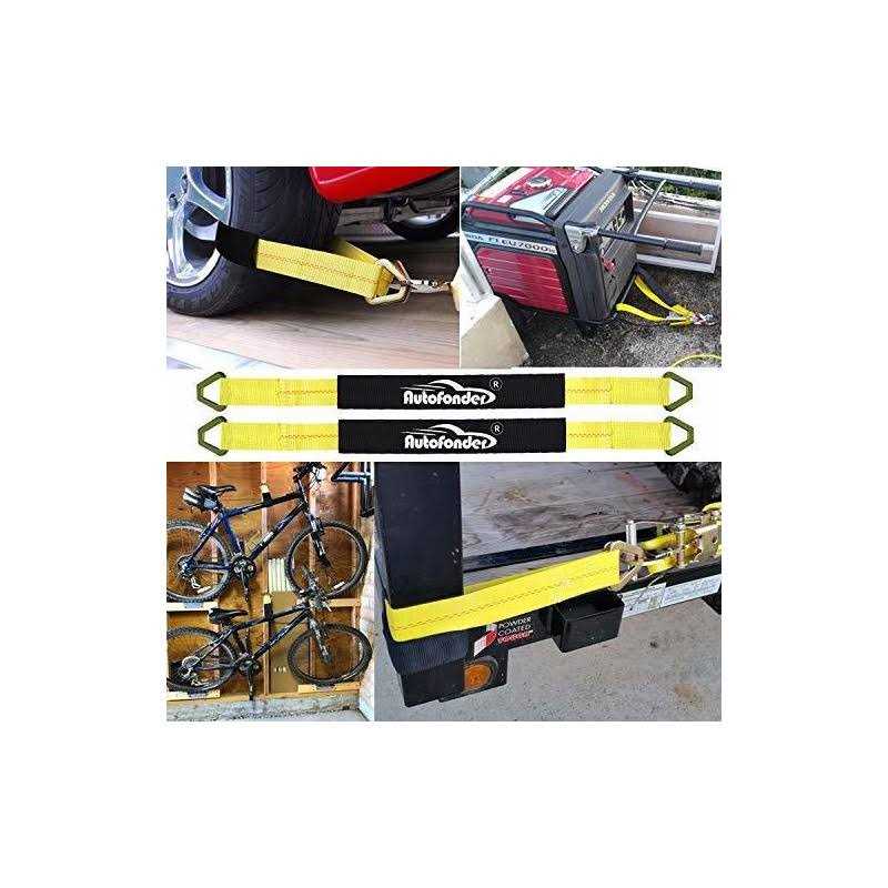 Autofonder 2Pc Tow Dolly Basket Straps with Flat Hook for 14-17 Tires -10,000 lbs Breaking Strength Tire Bonnet - Cheap Fitting