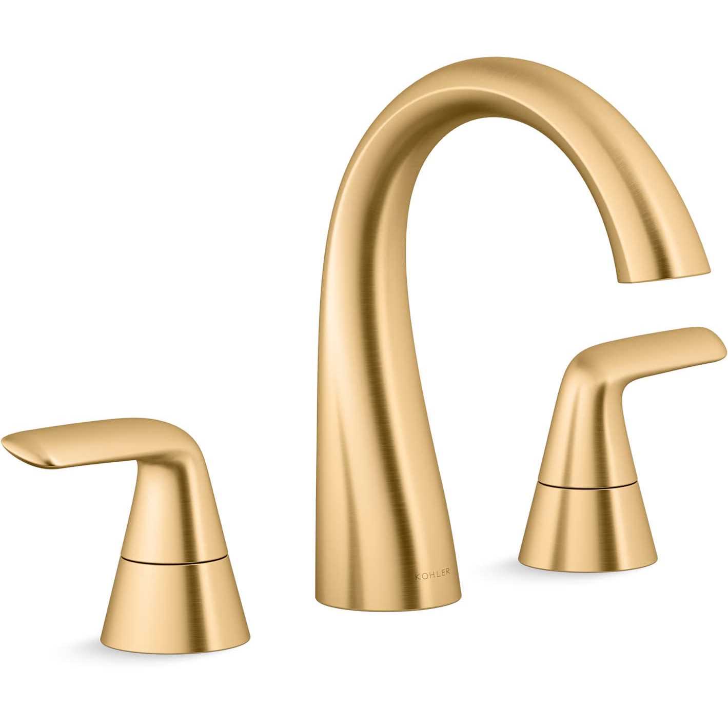 Kohler Avail Vibrant Brushed Moderne Brass Widespread 2-Handle WaterSense Bathroom Sink Faucet with Drain K-R33048-4D-2MB - Cheap Fitting