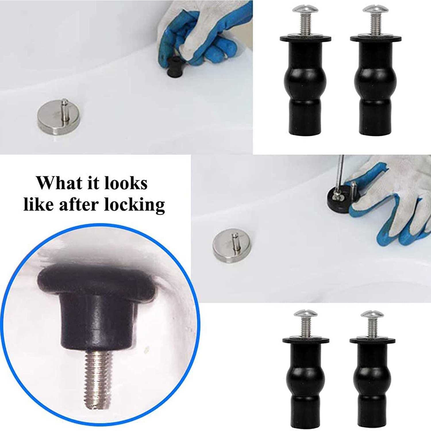 Ubrand 2PCS Toilet Seat Hinges Screws Toilet Seat Top Fixing Part - Cheap Fitting