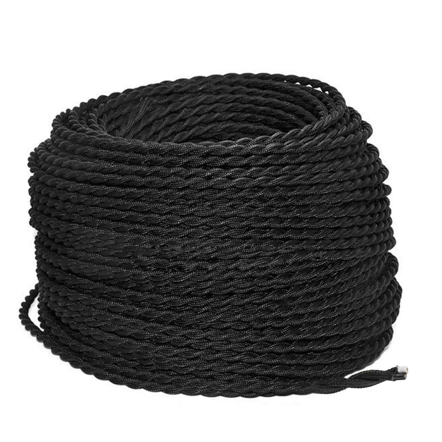 Helunsi 32.8ft Twisted Cloth Covered Wire 18/2 Cloth Covered Electrical Wire - Cheap Fitting