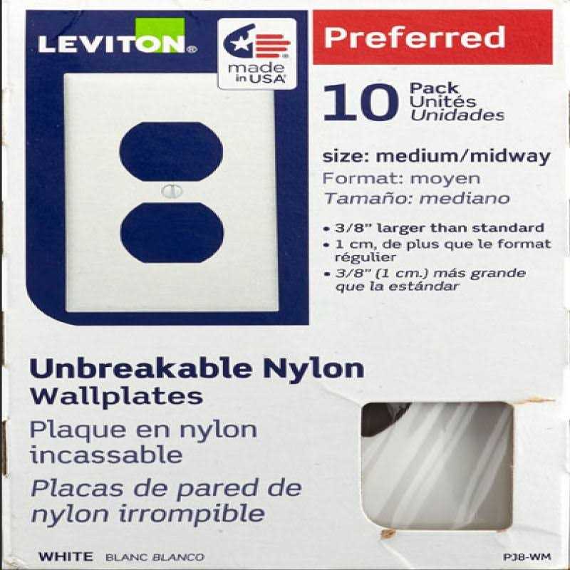 Leviton 1-Gang White Midway Duplex Outlet Nylon Wall Plate PJ8-WM - Cheap Fitting