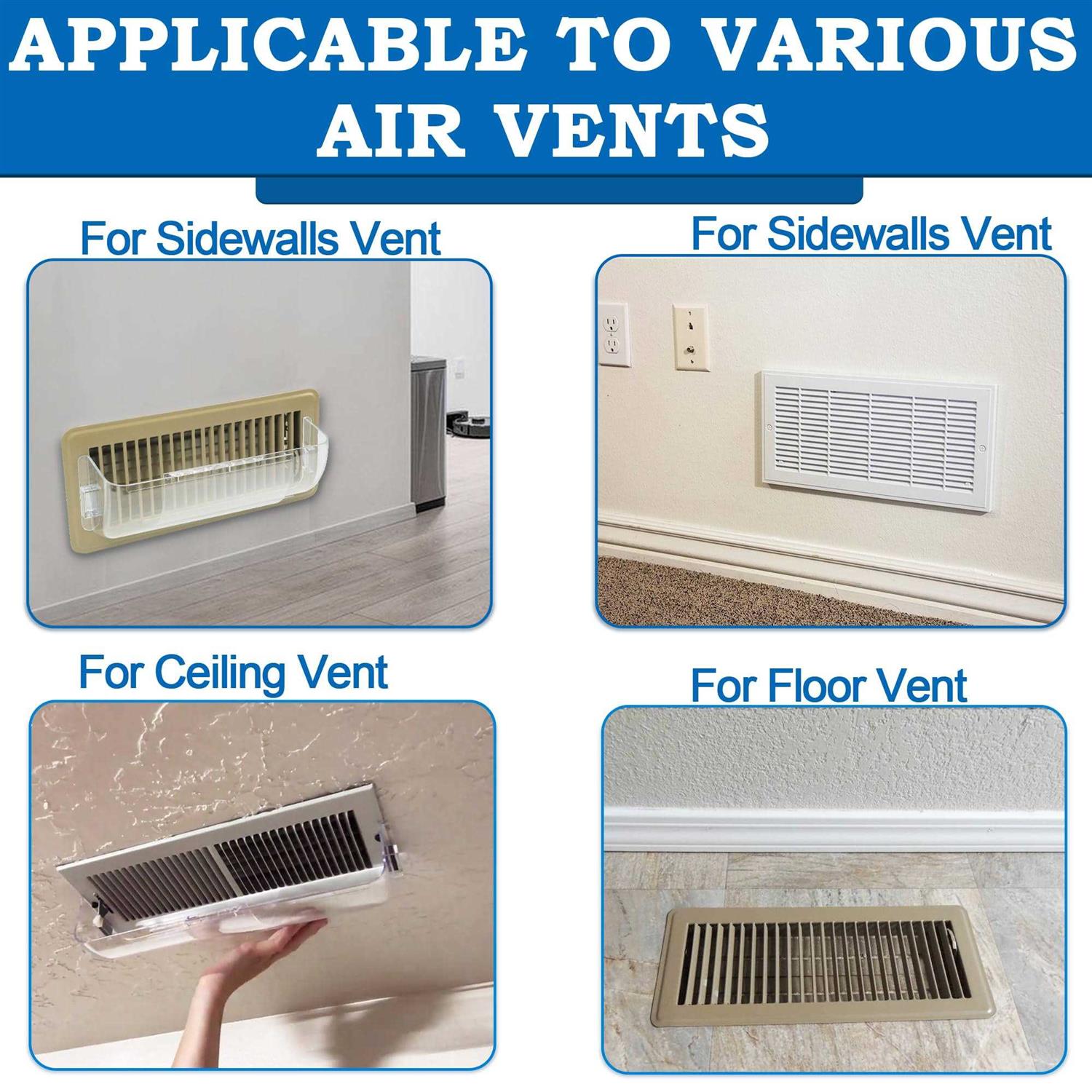 Binazon Heating & Air Vent Deflector for Vents Sidewall Ceiling Floor Registers - Cheap Fitting