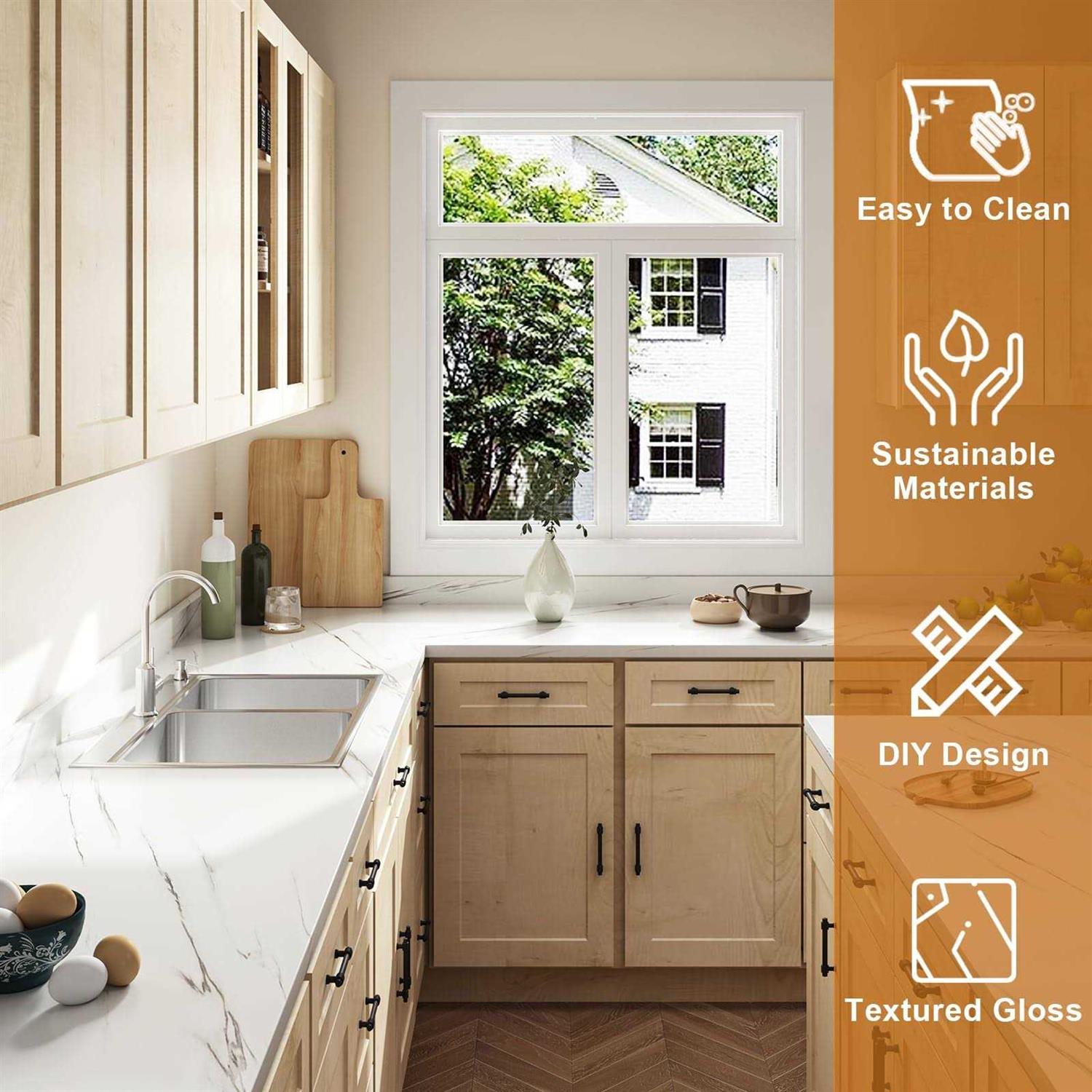 Roomtec Laminate Countertop Butcher Block Countertop with Full Wrap Edge & Backsplash for Diy Table Top - Cheap Fitting