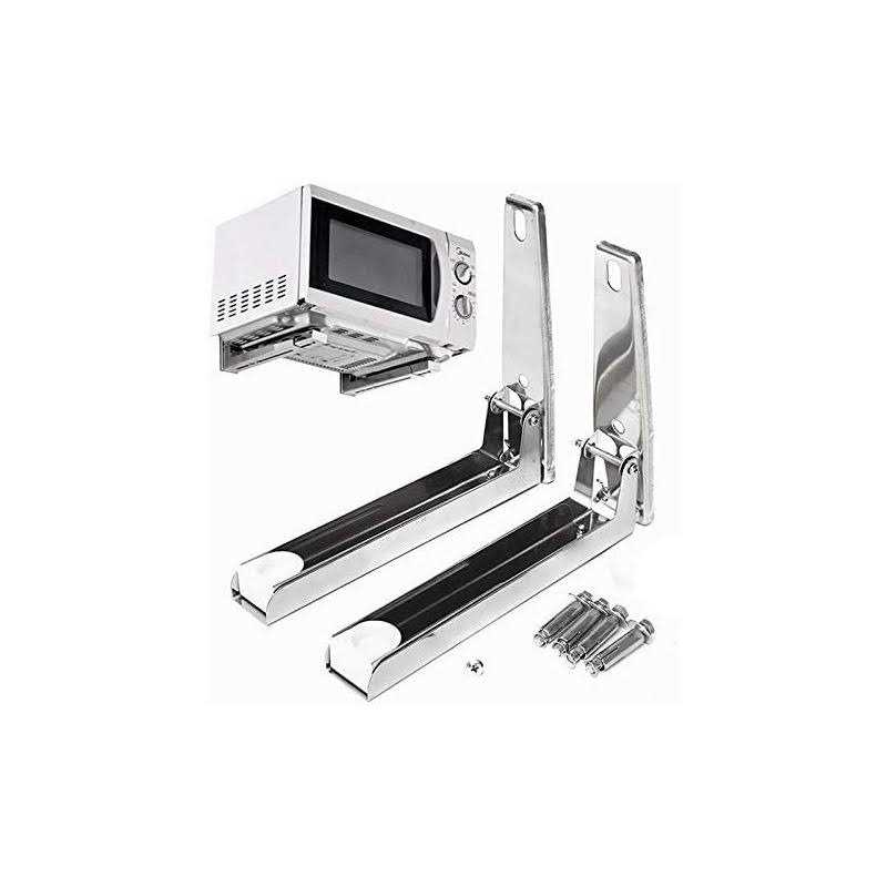 Hovico Universal Stainless Steel Microwave Mount Bracket Support Frame Steel Foldable Stretch Shelf Rack Microwave Oven Wall Mount Bracket - Cheap Fitting