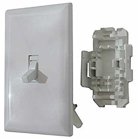 Wirecon Mobile Home/RV White Conventional Wall Switch With Plate - Cheap Fitting