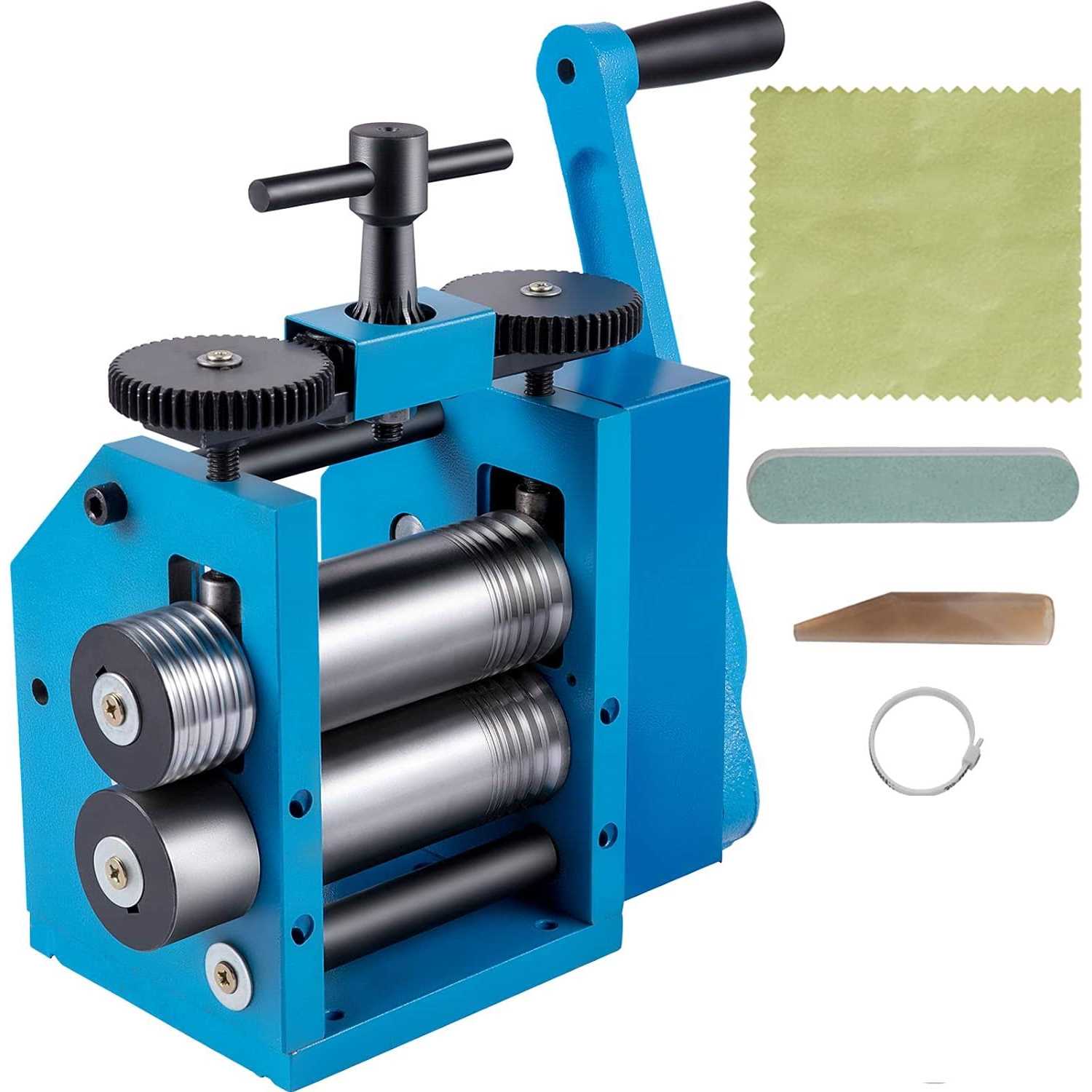 VEVOR Rolling Mills 3/76mm Jewelry Rolling Mill Machine Gear Ratio 1:2.5 Wire Roller Mill 0.1-7mm Press Thickness Manual Combination Rolling Mill - Cheap Fitting