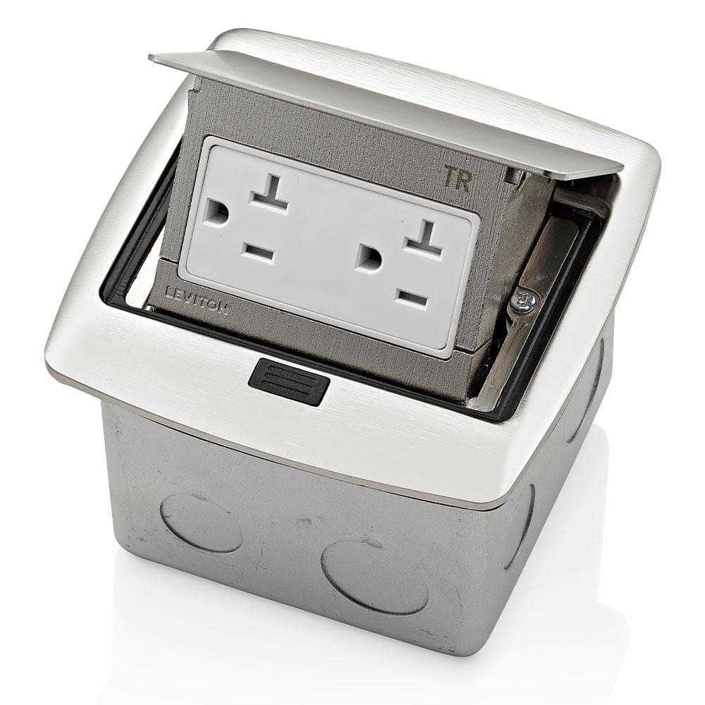 Leviton PFTR2-BN Pop-Up Floor Box with 20 Amp - Cheap Fitting