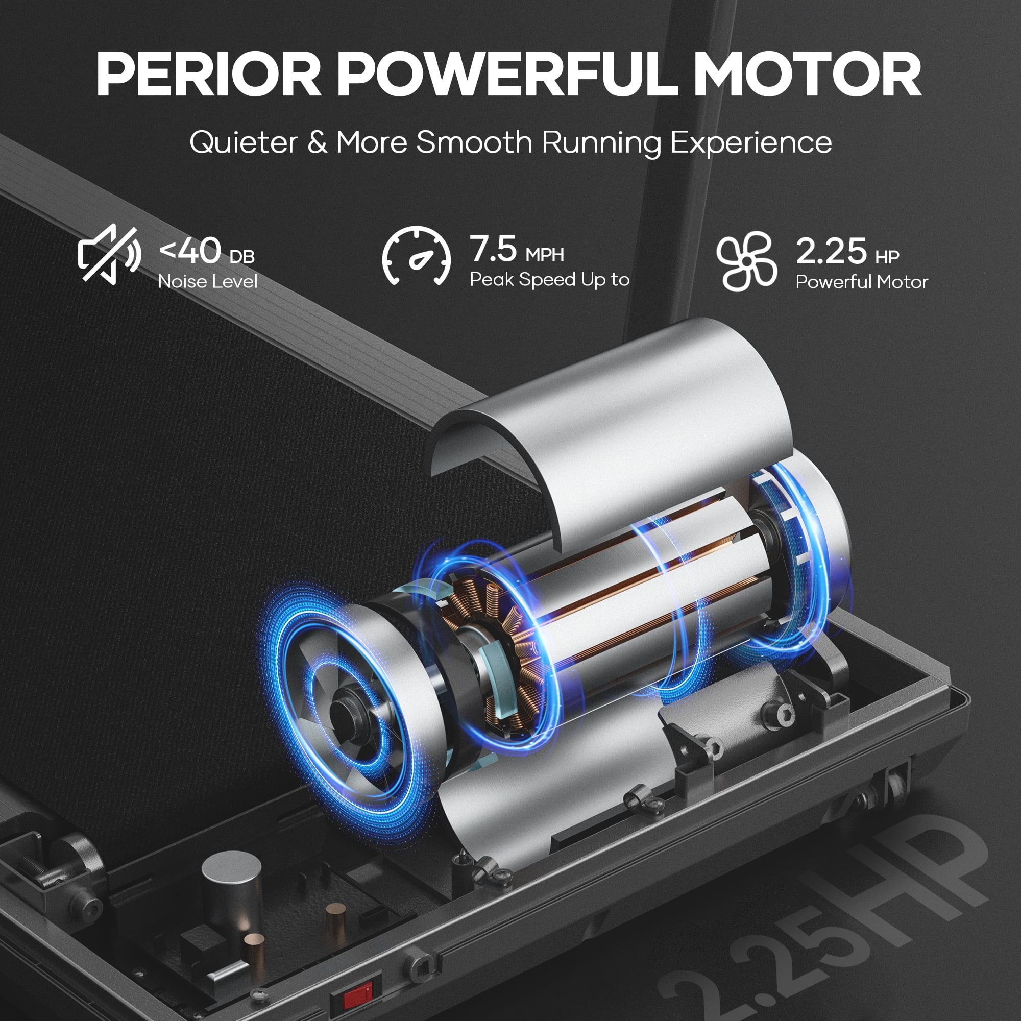 Treadmill 2 in 1 Walking Pad Treadmill Folding 7.5 MPH Running Under Desk Treadmill with Remote Control and LED Display for Home Office Use - Cheap Fitting