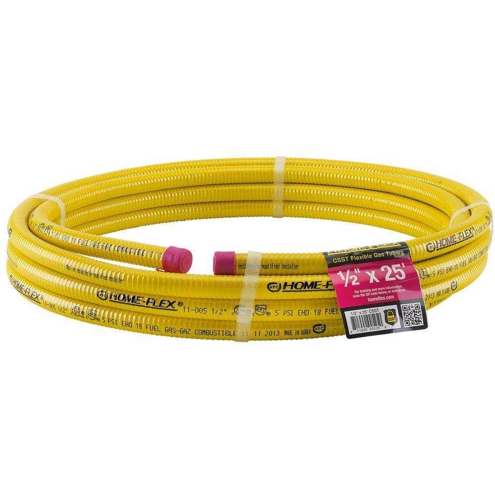 Home-Flex 1/2 in. Dia. x 25 ft. L CSST Flexible Gas Tubing - Cheap Fitting