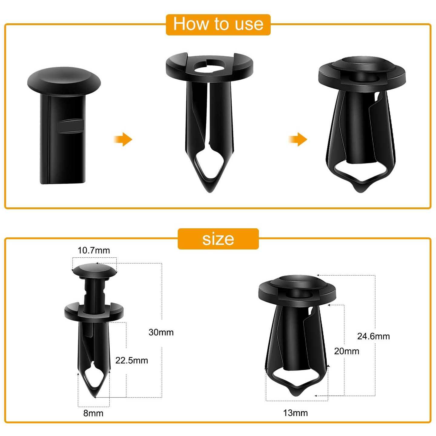 Gooacc Grc-70 35pcs Engine Under Cover Splash Shield Guard Body Bolts Bumper Fender Liner Push Retainer Fastener Rivet Clips - Cheap Fitting