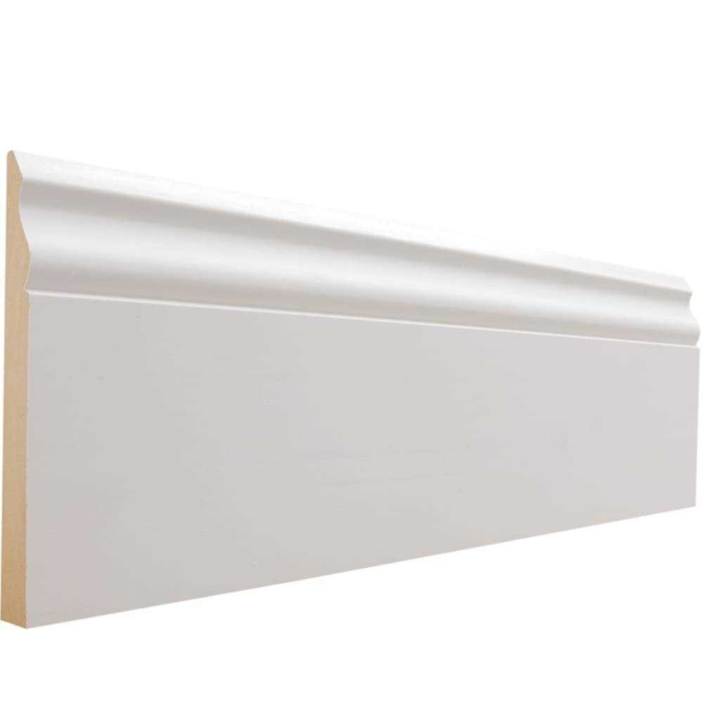 RELIABILT 19/32-in x 5-1/4-in x 12-ft Colonial Primed MDF Baseboard Moulding 163E12FBDPM - Cheap Fitting